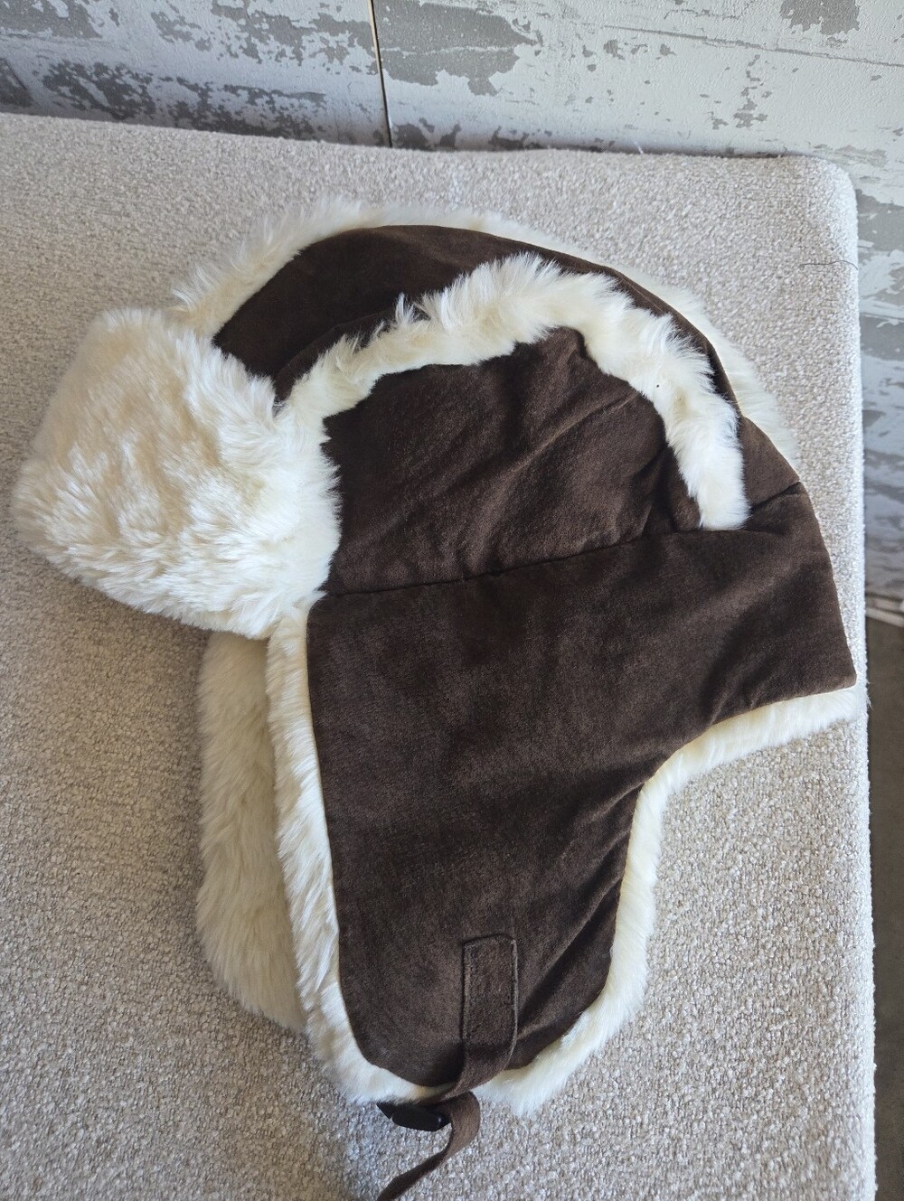 Yukon Tracks Trapper Hat Mens Large Brown Leather Faux Fur Winter Aviator Cap
